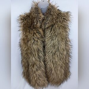 CAVALLINI Barbiecore‎ Cozy Faux Fur Fall Winter Vest in Brown (#1,375)(C)